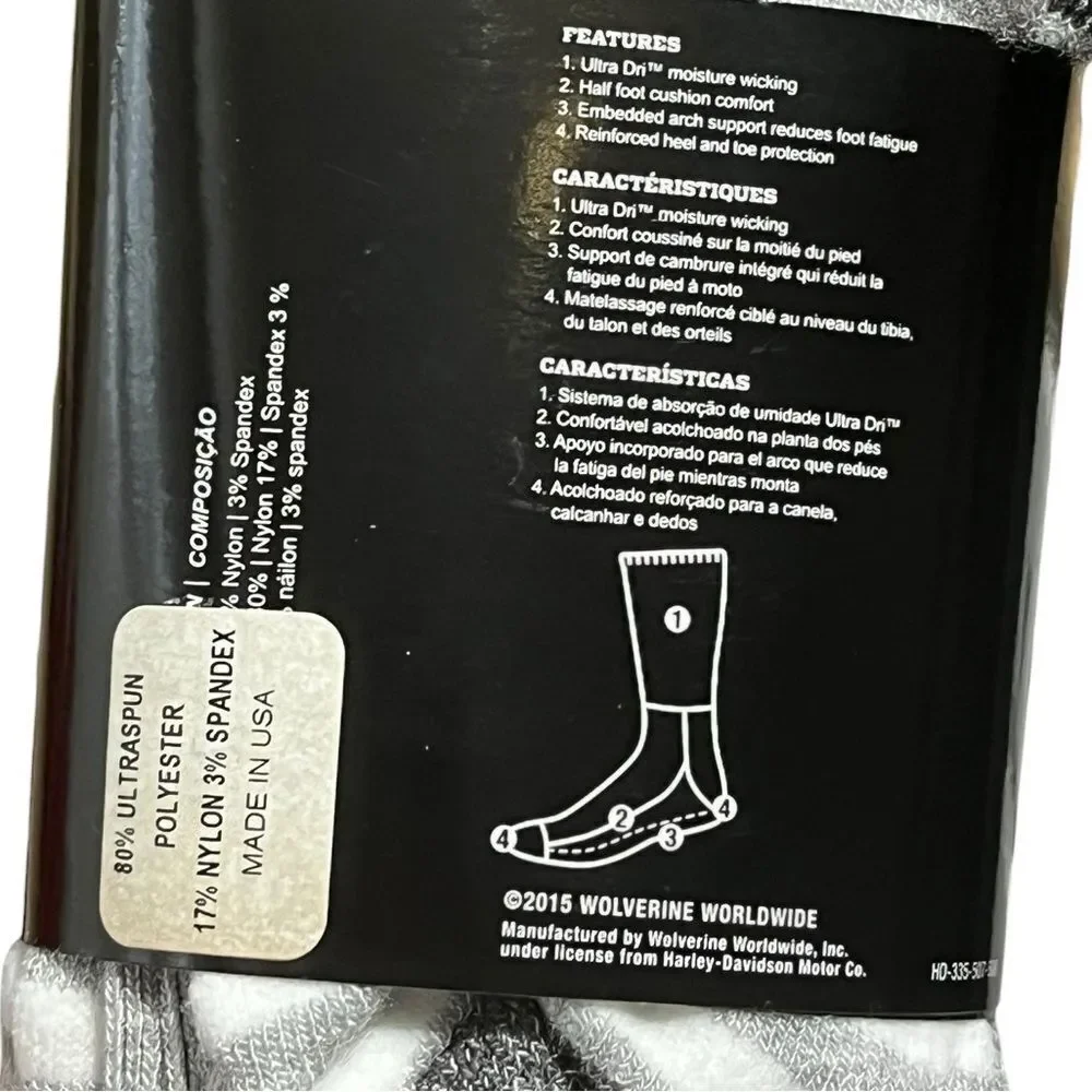Harley-Davidson Youth All‎ Weather Socks, 2 Pairs, Size Youth 12-3 1/2